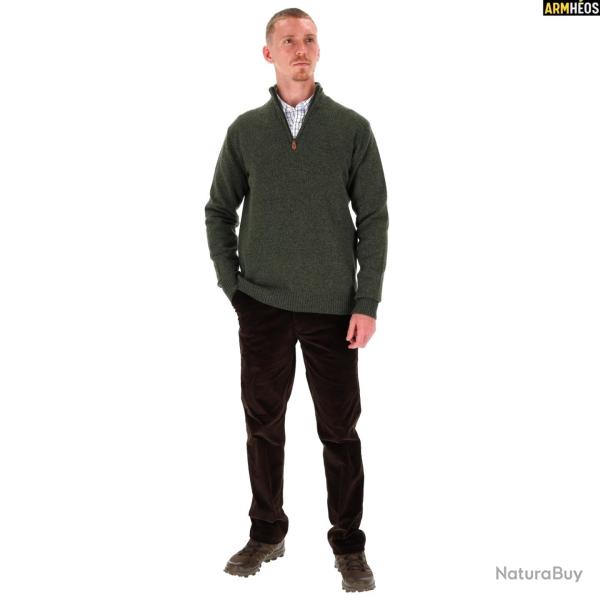 Pull LOVERGREEN LAMBSWOOL COL ZIPPE KAKI