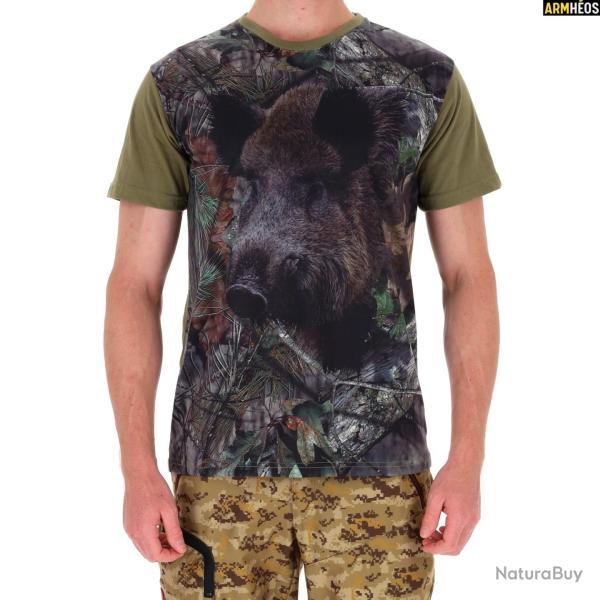 LOVERGREEN T SHIRT CAMOUFLAGE SANGLIER