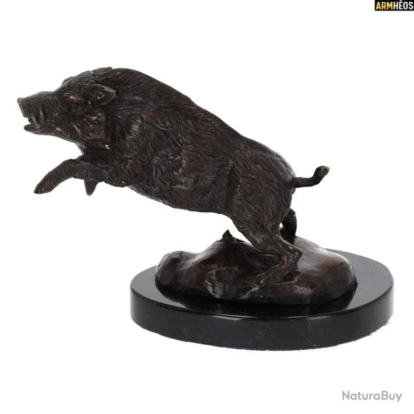 BRONZE SANGLIER 2 PATTES LEV�ES (SOCLE MARBRE)