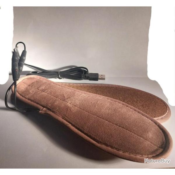 Semelles chauffantes avec prise usb