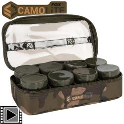 Trousse à Booster Fox Camolite Hookbait Case 12 pots