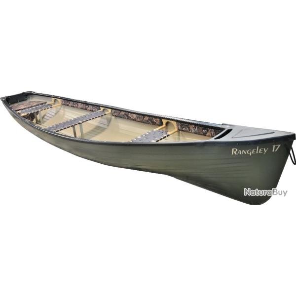 Cano� chasse/p�che ESQUIF Rangeley 17' (5,18 m), olive, trois bancs, motorisable 8 CV, homologu� CE.