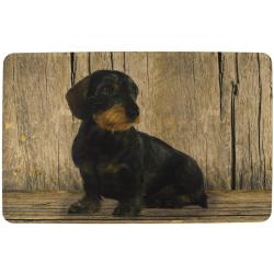 Tapis de sol int&eacute;rieur teckel assis