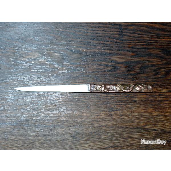 Petit couteau - Kogatana - kozuka en cuivre - Japon p�riode EDO - TBE