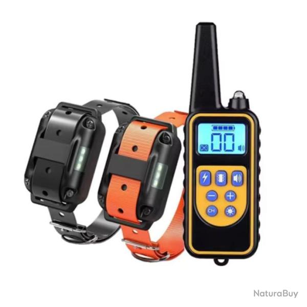 COLLIER DE DRESSAGE 2 chiens - 800 METRES - ecran LCD Top fiabilit�