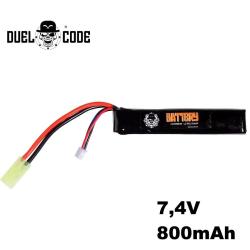 Batterie Li-Po 7.4V 800mAh rechargeable pour r&eacute;plique Airsoft AEG