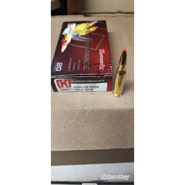 *PROMO* 20 MUNITIONS HORNADY 7MM-08 REM - 139GR - SST - SUPERFORMANCE - NEUF