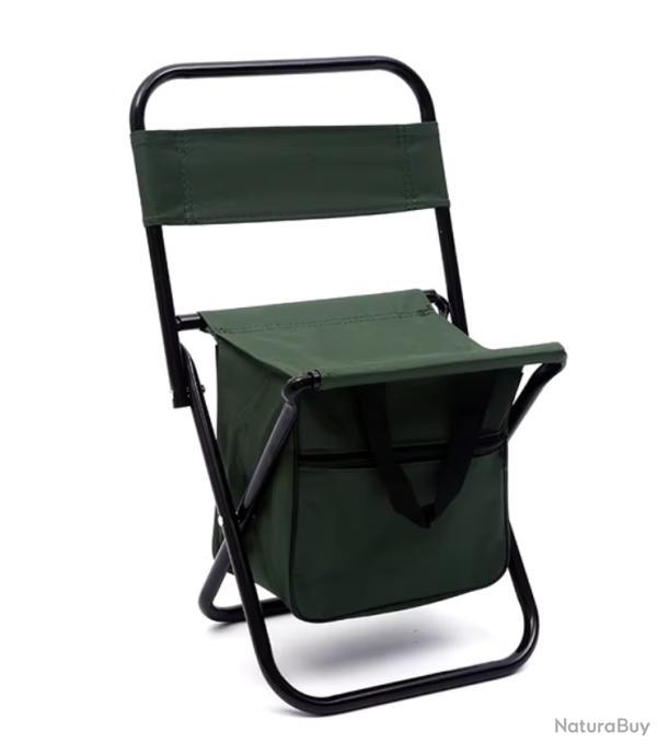 Tabouret de Camping - KZQ - Ultraléger - Sac à Dos Isotherme Amovible 15 L - Pliable - Portable - Sport
