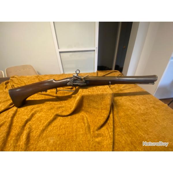 Rare tromblon  silex , platine  la miquelet .