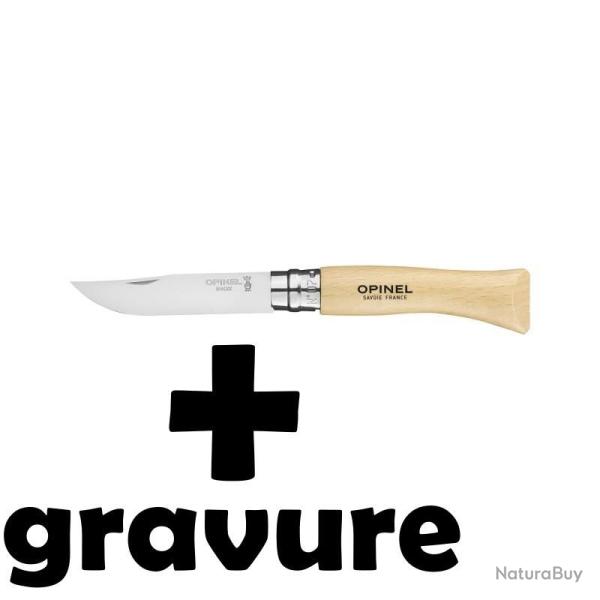 Couteau Opinel N�7 inox avec gravure