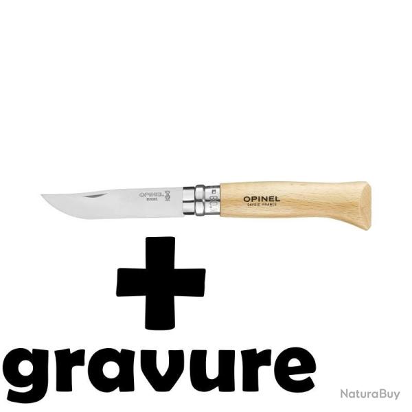 Couteau Opinel N�8 inox avec gravure