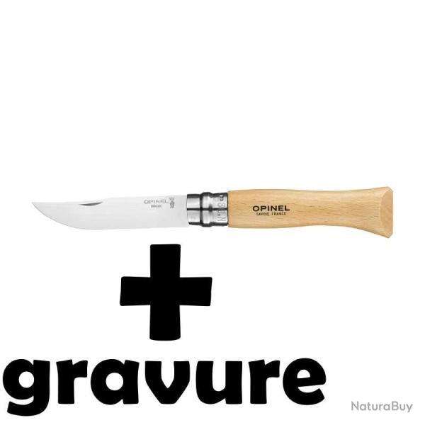 Couteau Opinel N�9 inox avec gravure