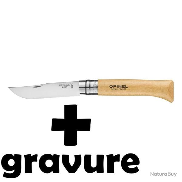Couteau Opinel N�10 inox avec gravure