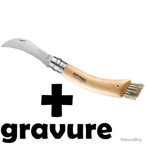 Couteau Opinel N�8 Champignon avec gravure
