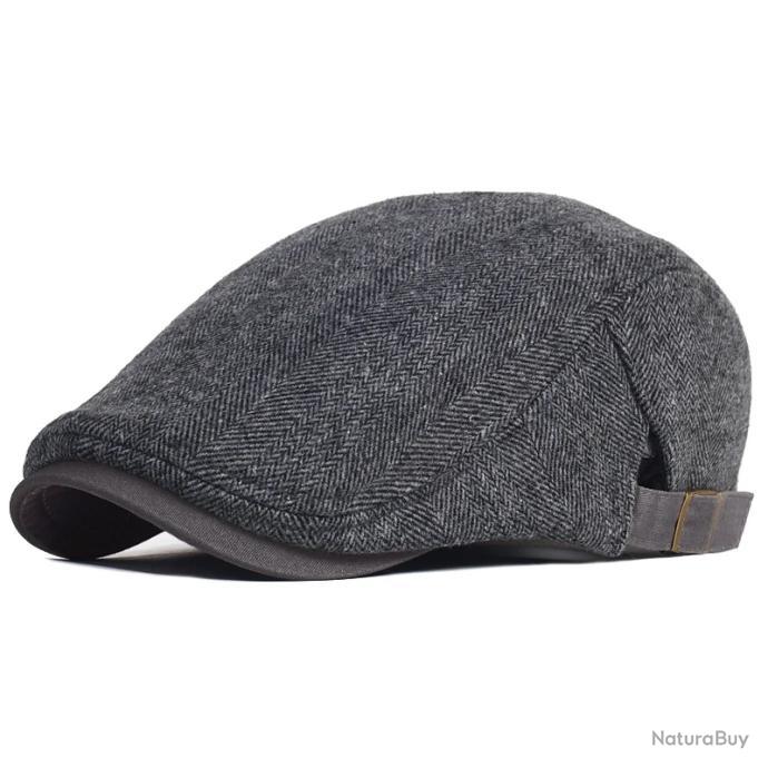 Béret/casquette Plate Unisexe En Lin Et Coton - Gris, Taille M, Style Gatsby Vintage