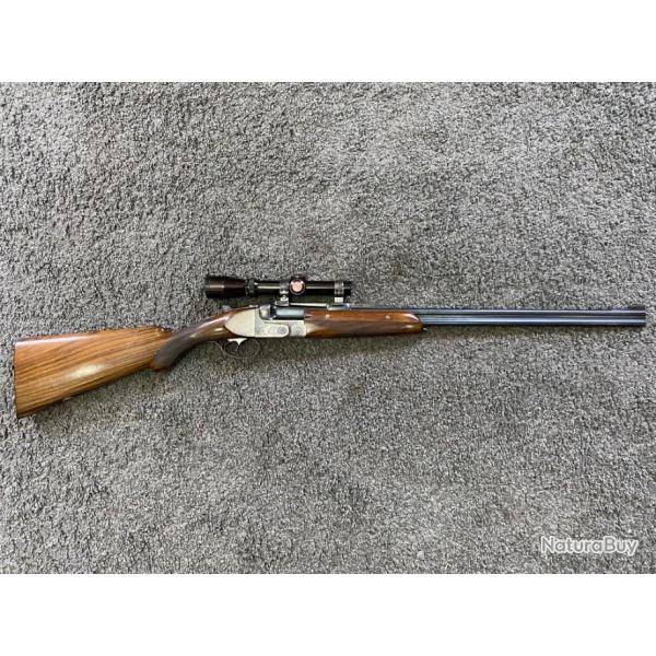 Express superpos� artisanal Belge Calibre 8x60 RS + Lunette LEUPOLD 1-4X20 sur montage � crochet