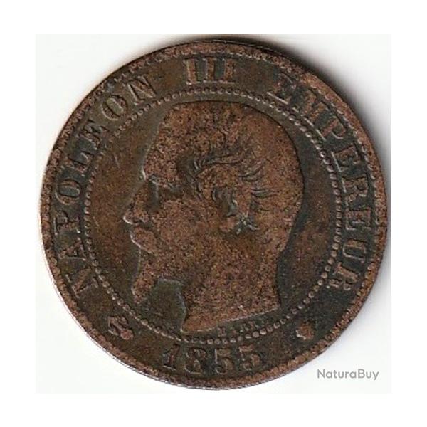 Pi�ce de Monnaie  France Cinq centimes NAPOLEON III 1855 MA