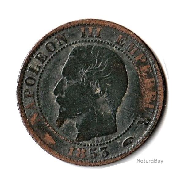 Pi�ce de Monnaie  France Cinq centimes NAPOLEON III 1853 A       2