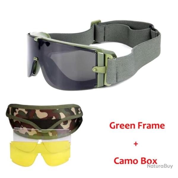 Lunettes de Soleil Militaires - Protection UV400, Anti-vent et Anti-bu�e Vert