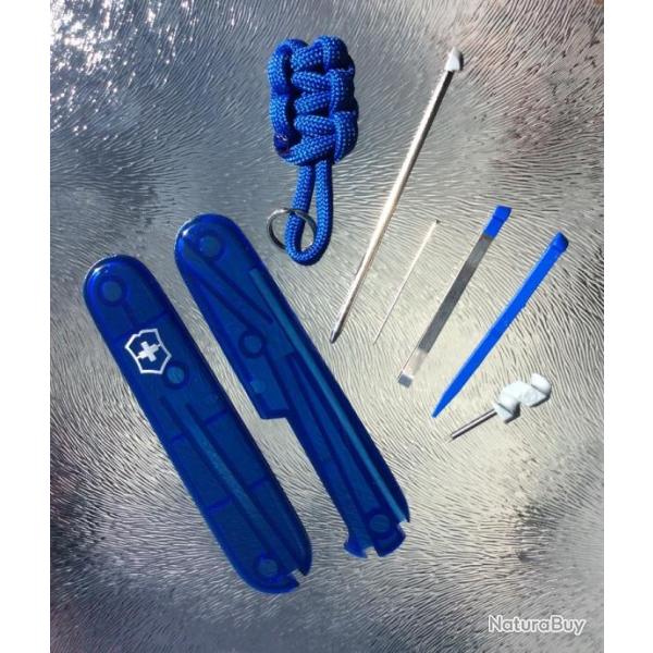 Neuf C�tes / Plaquettes Saphir - Original Swiss Victorinox 91mm + Accessoires multiples