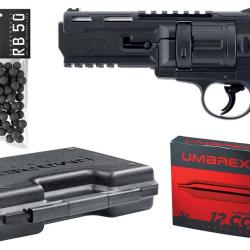 Pack revolver d&eacute;fense T4E TR50 gen2 cal.50 6Cps 13J + capsules + billes + mallette