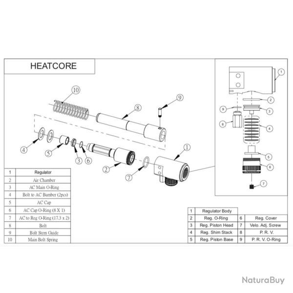 Air Chamber joint principal 3- pack de 10 - M17 - Valken