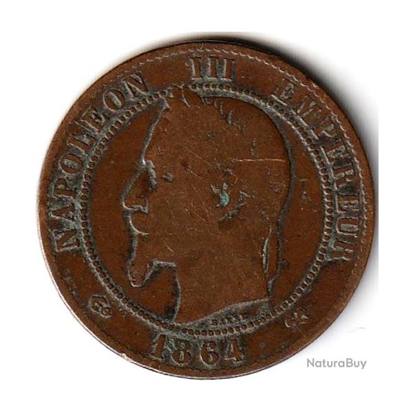 Pi�ce de Monnaie  France Dix centimes NAPOLEON III 1864 K