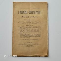 L'ing&eacute;nieur constructeur de travaux publics, novembre 1909, sommaire sur la premi&egrave;re photo