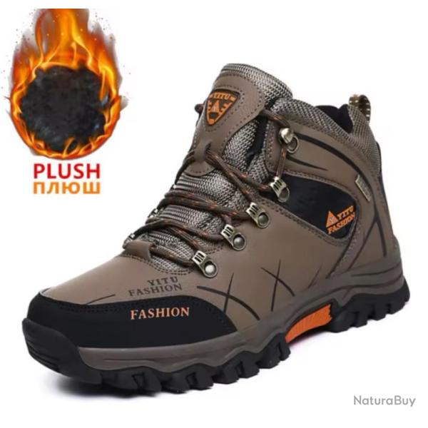 Bottes de neige en cuir imperm�ables super chaud sp�cial hiver