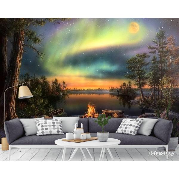 Papier peint photo, (300 x 240cm) d�coration murale pour chambre, p�che de nuit