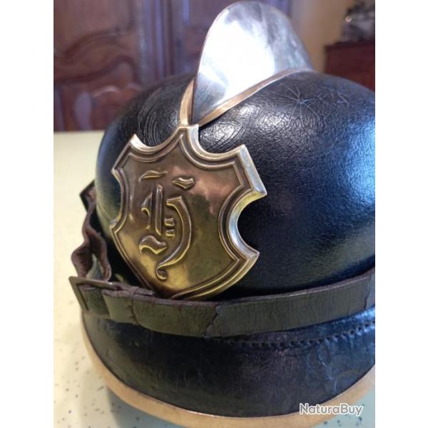 Excellent casque de pompier Allemand  1900