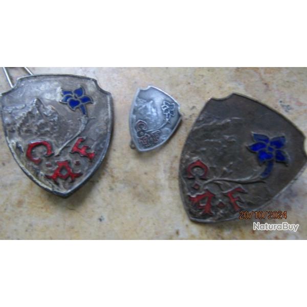 lot 3 insignes club alpin Fran�ais CAF C.A.F montagne escalade ski