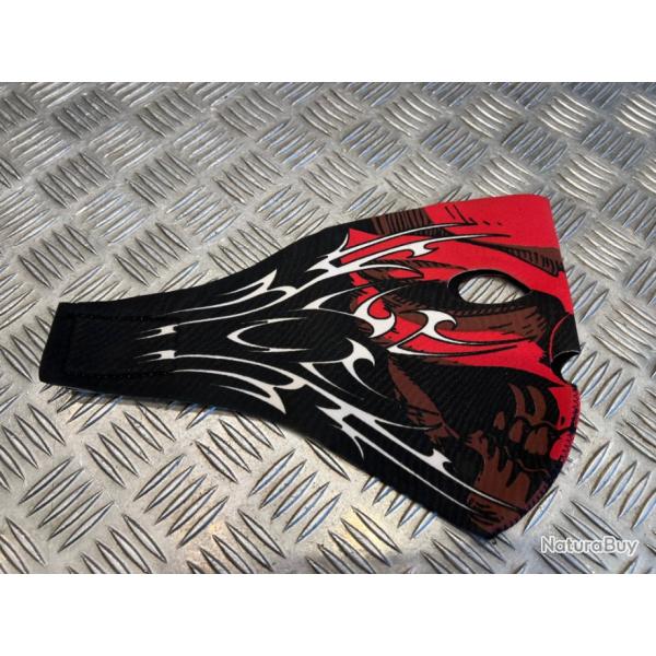 Masque n�opr�ne int�gral Red skull white lines