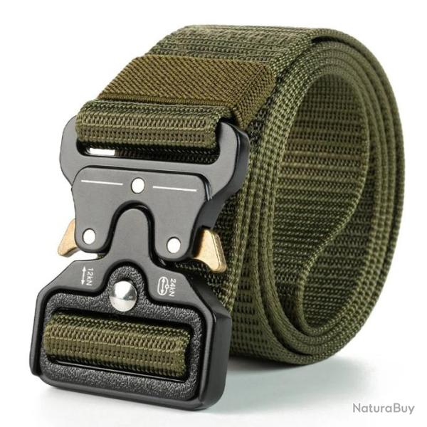 Ceinture tactique verte/or en nylon