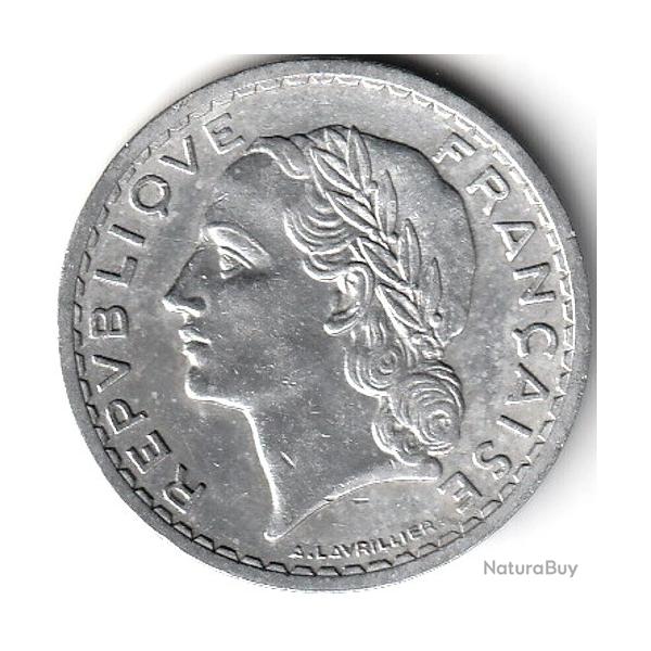 Pi�ce de Monnaie France 2 x 5 francs Lavrillier, aluminium 1947 B  9 ouvert et 1947B 9  ferm�