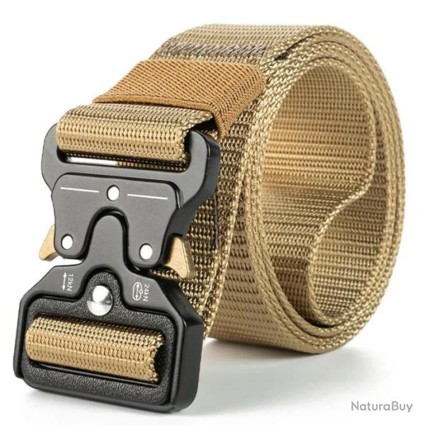 Ceinture tactique beige/or en nylon
