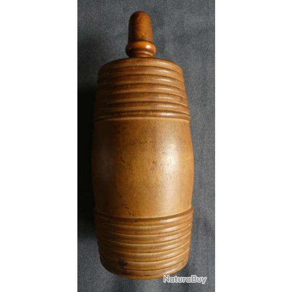 Tonnelet a poudre noire (bois d'olivier)
