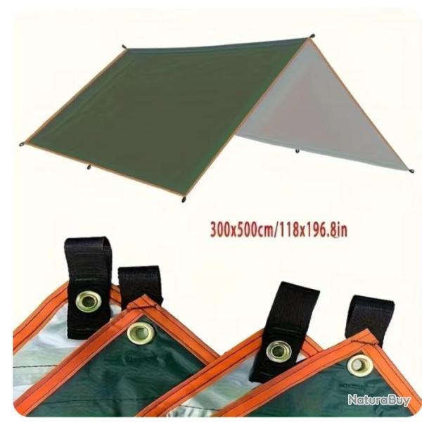 B�che Abris Imperm�able Ultral�g�re pour Camping et Activit�s en Plein Air 3X5M Vert