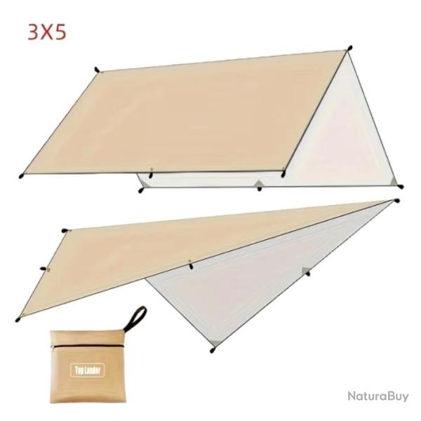 B�che Abris Imperm�able Ultral�g�re pour Camping et Activit�s en Plein Air 3X5M Kaki