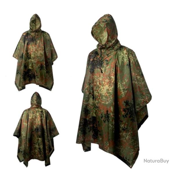 Poncho de Pluie Plein Air Respirant V�tements de Pluie Imperm�ables Activit�s Ext�rieur Camouflage B