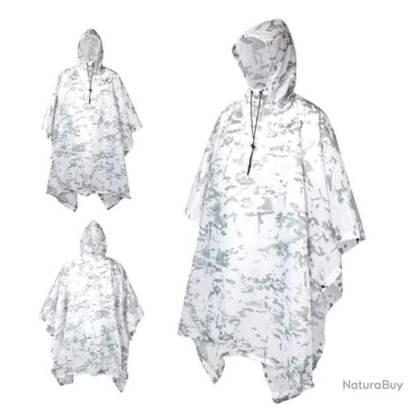 Poncho de Pluie Plein Air Respirant V�tements de Pluie Imperm�ables Activit�s Ext�rieur Snow Camo