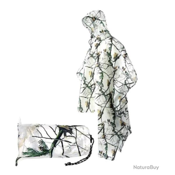 Poncho de Pluie Plein Air Respirant V�tements de Pluie Imperm�ables Activit�s Ext�rieur Arbre Blanc