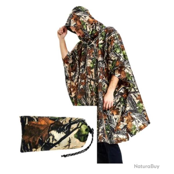 Poncho de Pluie Plein Air Respirant V�tements de Pluie Imperm�ables Activit�s Ext�rieur Arbre Camo