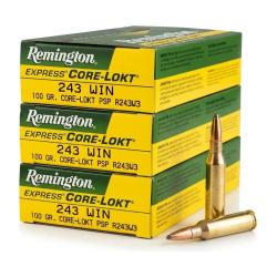 3XREMINGTON Core-Lokt Calibre 243 WIN 100 GR PSP LIV GRATIS