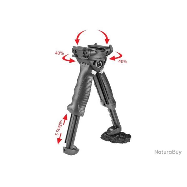Poign�e Noire avant tactique rotative et bipied Fab T-POD G2