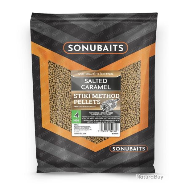 SONUBAITS STIKI METHOD PELLETS 4MM SALTED CARAMEL 650GR SONUBAITS