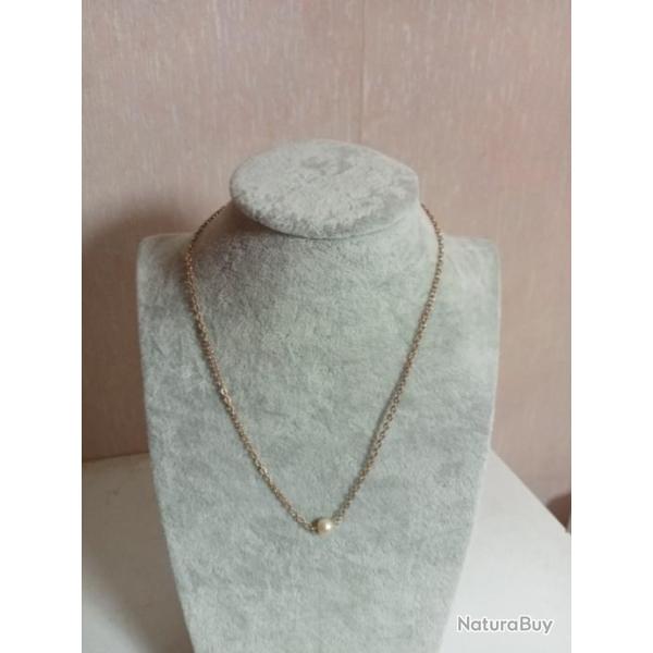 collier ancien petite perle longueur 19 cm ferm�