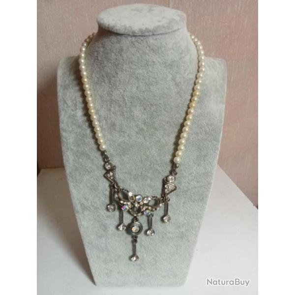 collier ancien perle longueur 25 cm ferm�