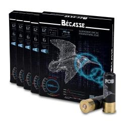 5XFOB BECASSE 12/20 35G Bourre jupe 10 cartouches FOB B&eacute;casse calibre 12/70