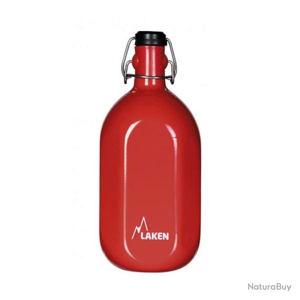 Gourde alu Laken 1L rouge avec bouchon canette